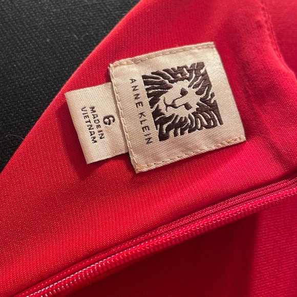 Anne Klein Red Dress with Flutter Sleeves - Picture 7 of 8